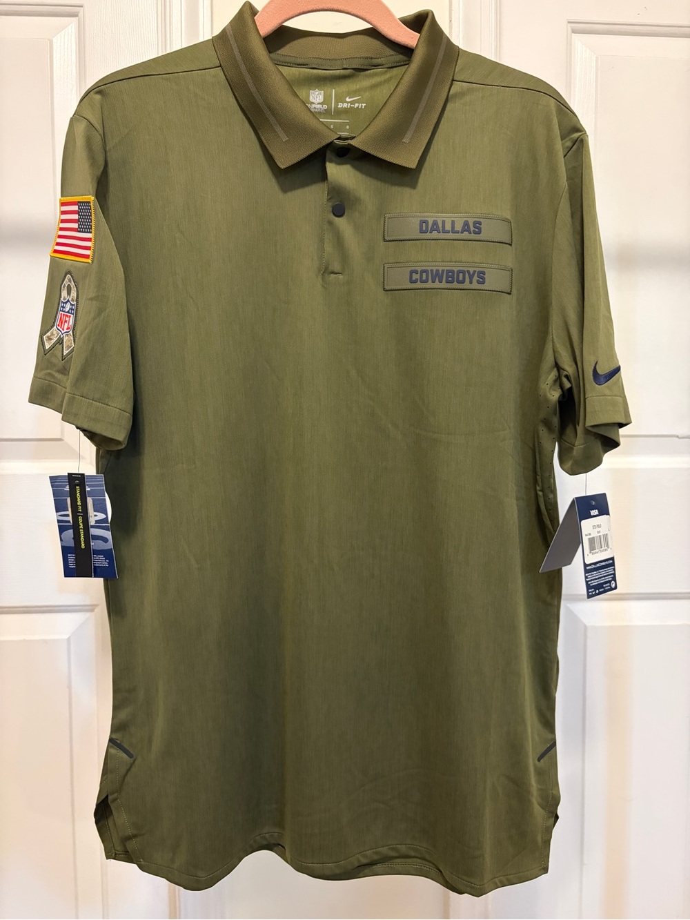 NWT Nike NFL Dallas Cowboys Salute to Service On Field Apparel DriFit Polo SizeL